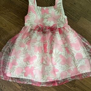 Catherine Malandrino Pink and White Embellished Tiered Sundress